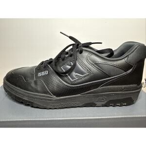 New Balance 550 Mens Size 10 Triple Black Athletic Leather Shoes Sneakers